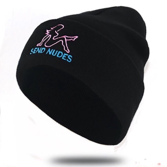 Send Nudes Black Knit Beanie Hat - Picture 2 of 5